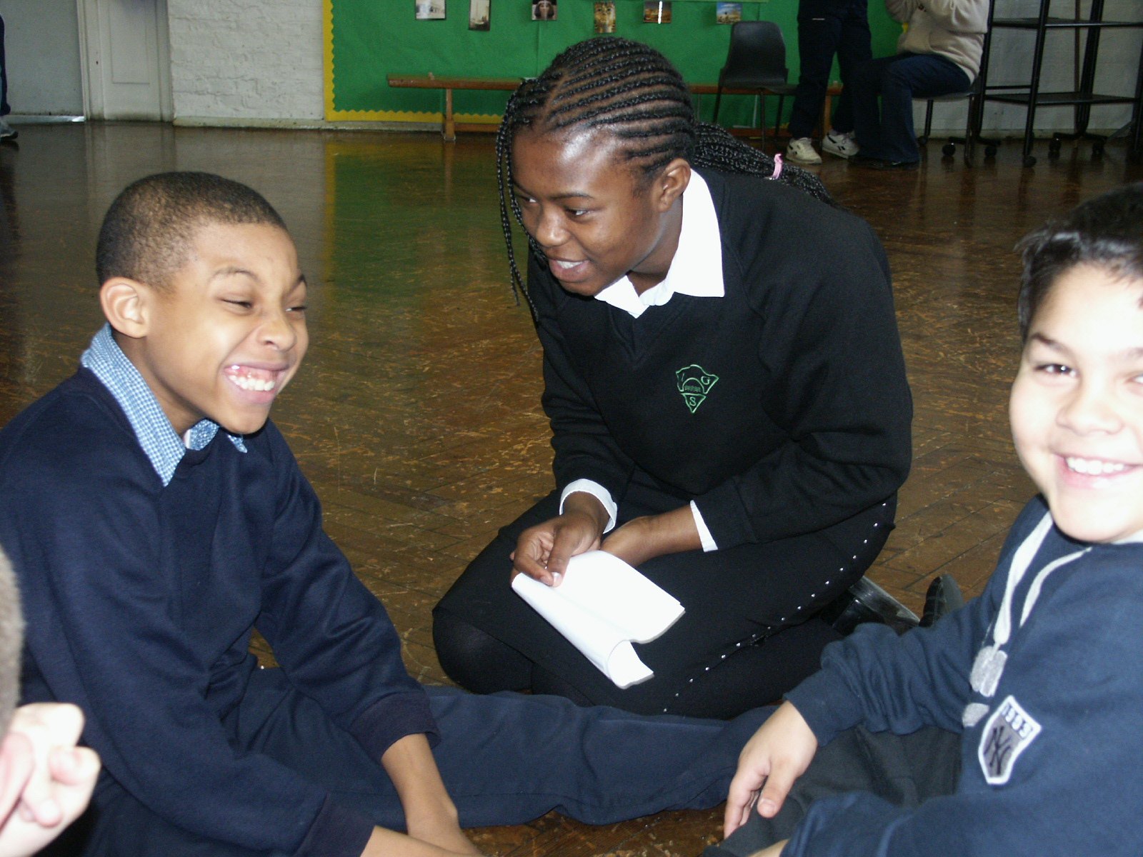 Young people taking part in a support group session at school