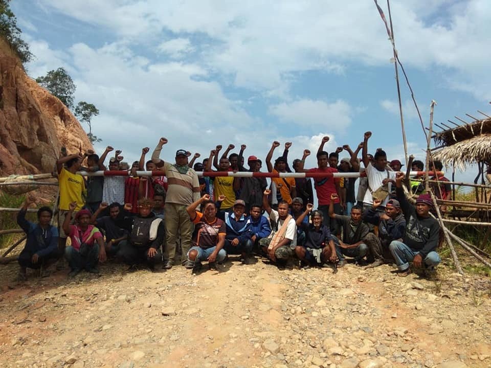 Temiar community members at a land blockade in Kelantan in 2018
