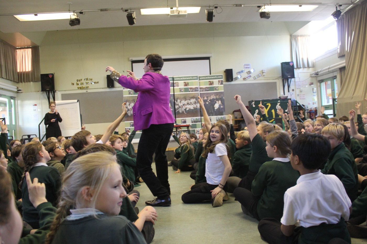 Pupils participating actively in a school workshop